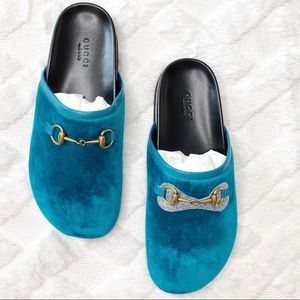 gucci river velvet mules